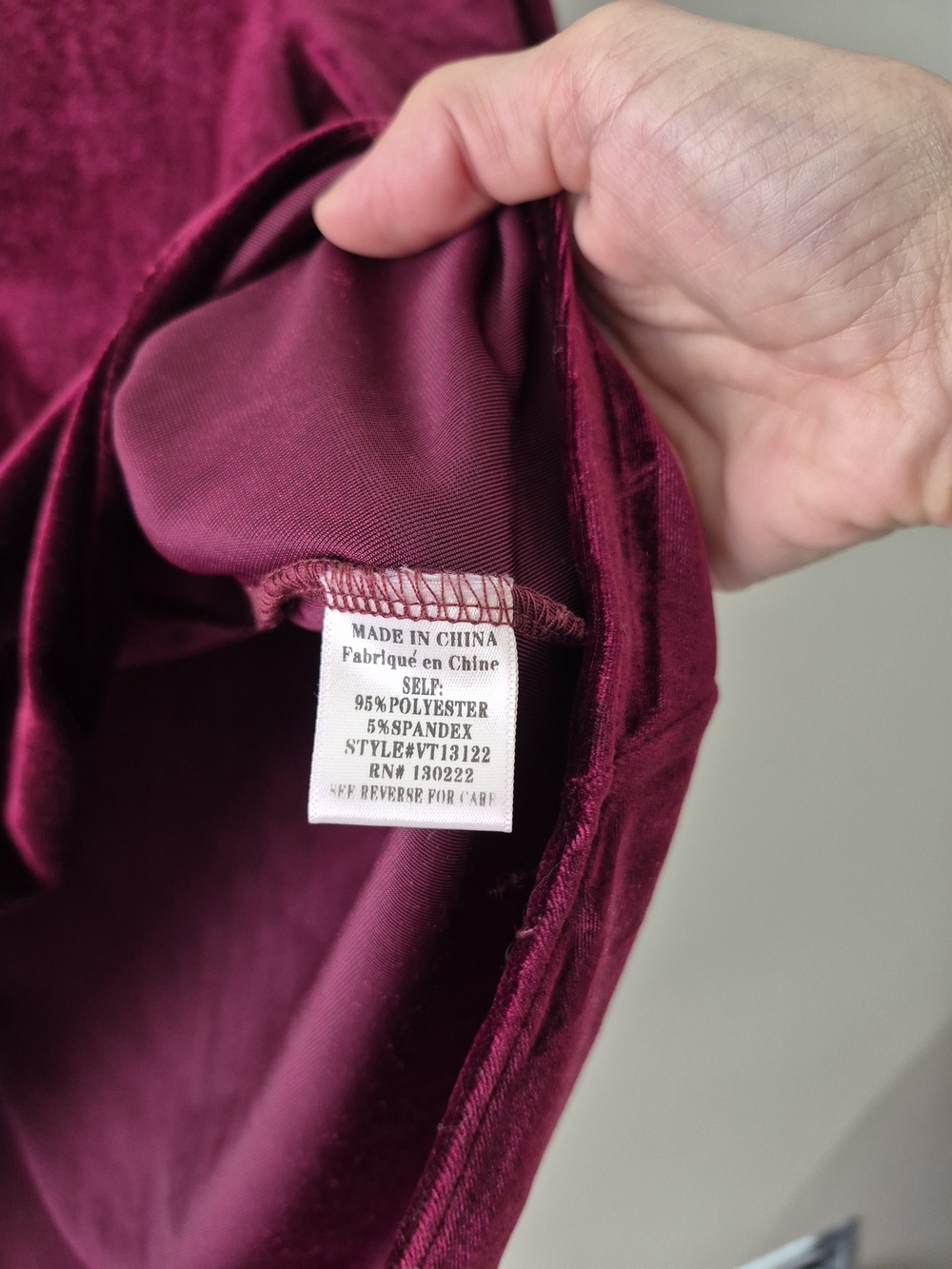 Velvet Top in Deep Burgundy - Picture 6 of 6